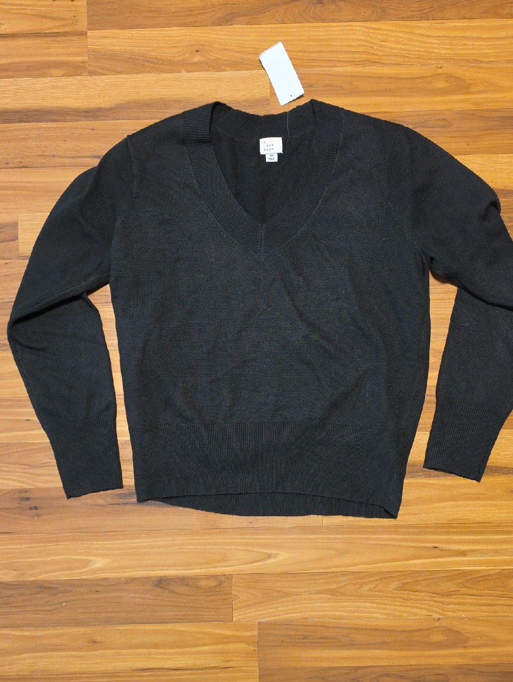 a new day Black V-Neck Pullover Sweater